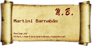 Martini Barnabás névjegykártya